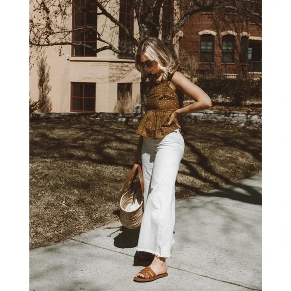 Madewell  Rosalie Tie-strap Tank Tops In Daisy Stitch - Picture 2 of 13